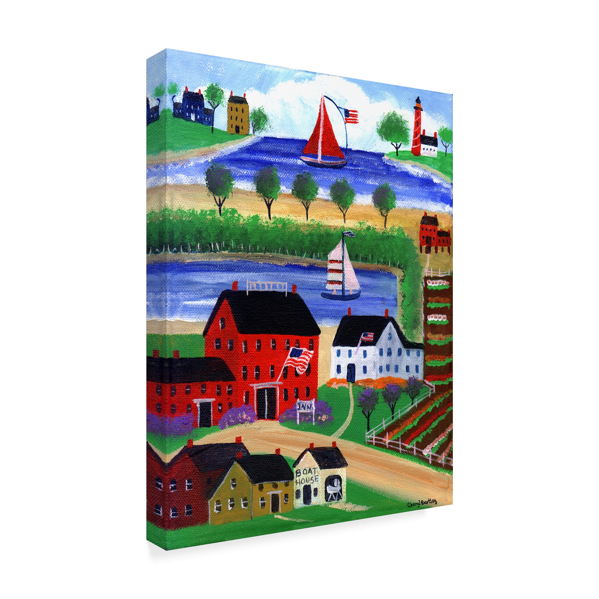 Trademark Fine Art 'Seaside Village' Canvas Art by Cheryl Bartley