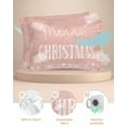 thumbnail image 2 of Hokiten Pillow Cases Standard Size Set of 2, Lumbar Pillow Covers, Merry Christmas, Satin Pillowcases with Zipper for Hair/Skin, Pillow Protector Cover, Blush Pink Gold Winter Snowflake 20x26 Inches, 2 of 6