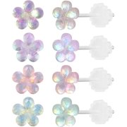 POFO Colorful Stud Earrings Set Plastic Earrings Cute Clear Earrings Kawaii Hypoallergenic Earrings For Women Multipack[z1071]