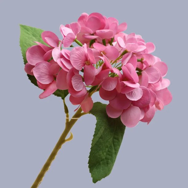Hortensia Artificial de látex de tacto Real azul, ramo de boda, accesorios de fotografía, decoración de plantas verdes de simulación de jardín para el hogar