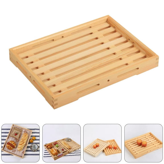DINHEAROM Sweet Tray Wooden Khaki 1Pc 15X11In