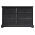 thumbnail image 3 of Black 6-Drawer Dresser for Bedroom / Rustic Oak Grain Top / Effortless Drawer Movement, 3 of 7