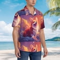 thumbnail image 4 of Haiem Sunset Cloud Corgi Printed Hawaiian Shirt for Men - Men’s Casual Beach Summer Shirts - Stretch Fabric with Modern Fit-XX-Large, 4 of 7