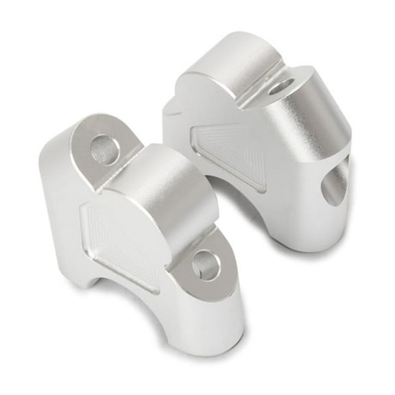 Raindrops 1 Pair Anodized 2 Inch Pivoting Motorcycle Handlebar Riser For 7/8 Inch 22mm Fat Handlebars Clamp Universal (Silver)