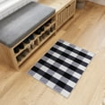 thumbnail image 3 of Ottomanson Non-Slip Indoor Entryway Rug 2'3" x 3' – Low Pile Stain Resistant Door Mat, Buffalo Plaid Black/White, 3 of 12