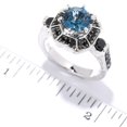 thumbnail image 5 of 925 Sterling Silver Black Spinel, London Blue Topaz Ring, 5 of 6