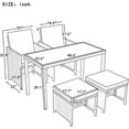 thumbnail image 6 of Patio Rattan Furniture Sets 5 Pieces PE Rattan Wicker Chairs with Table Outdoor Garden Furniture Sofa Sets W/Removable Cushions, Beige, 6 of 6