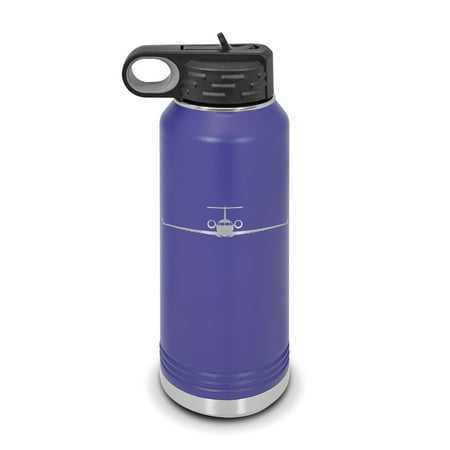 

CRJ Water Bottle 32 oz - Laser Engraved w/ Flip Top Removable Straw - Polar Camel - Stainless Steel - Vacuum Insulated - Double Walled - Drinkware Bottles - jet aircraft - Purple