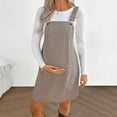 thumbnail image 6 of DxhmoneyHX Womens Maternity Overall Dresses Casual Loose Sleeveless Adjustable Straps Midi Plaid Dress Comfy Stretchy Pregnancy Dress with Pockets, 6 of 7