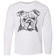 thumbnail image 3 of Inktastic English Bulldog Sketch Portrait Long Sleeve Youth T-Shirt, 3 of 5