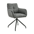 thumbnail image 2 of Noah Dining Room Accent Chair in Charcoal Fabric and Brushed Stainless Steel Finish, 2 of 7