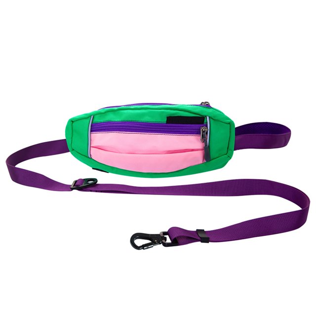 Laisse de Chien Réglable Longueur Poignée Laisse Élastique avec Pochette pour la Marche de Course à Pied de Jogging Course à Pied