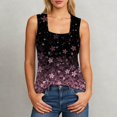 thumbnail image 2 of WEIWEN Workout Tank Tops Woman Square Neck Sleeveless Pleated Floral Camisole Women's Tank Tops Loose Fit Running Athletic Shirts Purple, S, 2 of 4