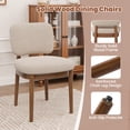 thumbnail image 4 of ClinQ Dining Chairs Set of 2, Boucle Upholstered Seat with Wood Legs and Curved Back, Modern Accent Seating for Kitchen, Dining Room, Beige, 4 of 6