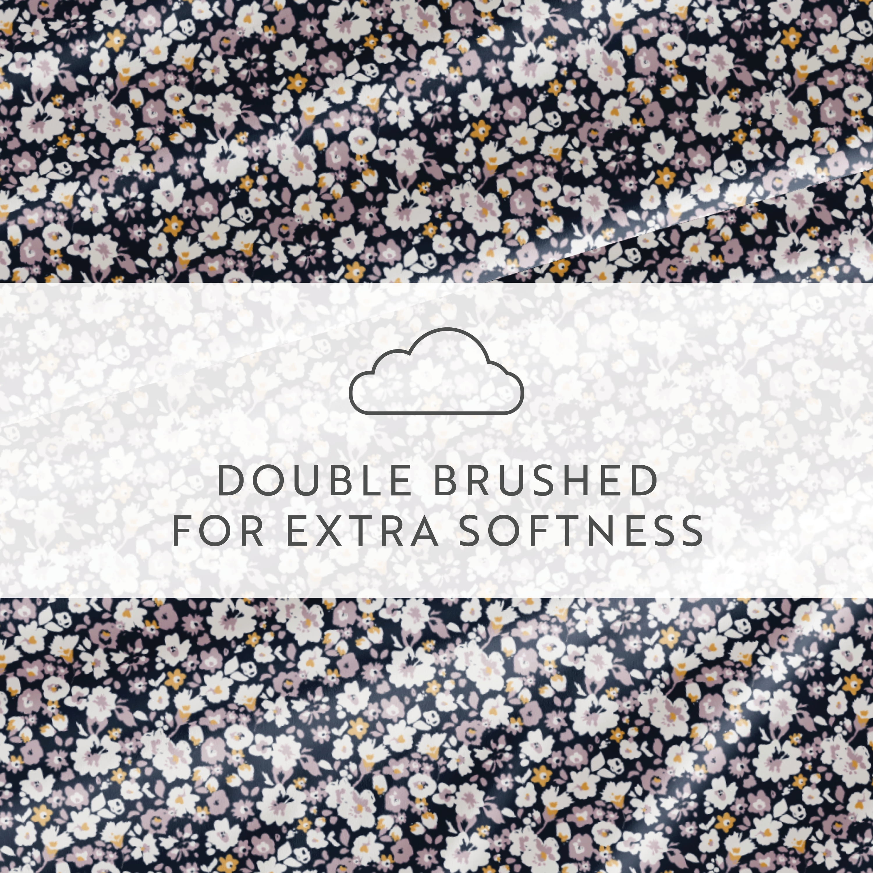 Noble Linens 4 Piece Pattern Microfiber Bed Sheets Set, Floral Dream Navy, Full