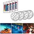 thumbnail image 1 of 4 Pcs Submersible LED Light with Remote Control Color Changing Lighting for Water Feature Vase Base, Spa, Aquarium, Pond, Pool, Garden, 1 of 5