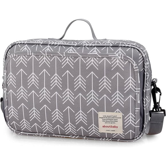 Organizador de bolsa para cochecito de bebé y organizador de cochecito, almacenamiento grande para cochecito con portavasos profundo (gris)