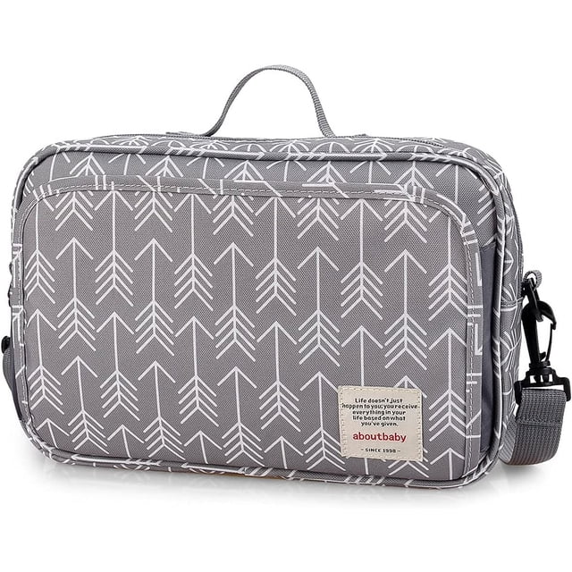 Organizador de bolsa para cochecito de bebé y organizador de cochecito, almacenamiento grande para cochecito con portavasos profundo (gris)