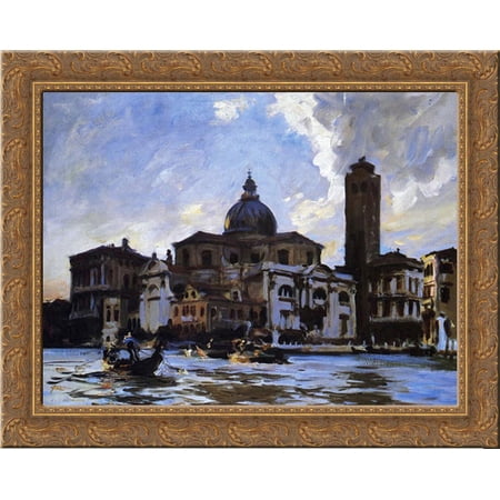 Venice, Palazzo Labia 23x20 Gold Ornate Wood Framed Canvas Art by Sargent, John Singer
