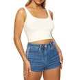 thumbnail image 3 of Hanerdun Women Crop Tank Top Female Square Neck Cami Tops Vest White XL, 3 of 5
