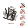 thumbnail image 2 of 24 Pcs/Lot Wig Combs for Making Wig Caps 7-teeth Steel Clips with Cloth Wig Combs for Hairpiece Caps (Dark Brown), 2 of 5