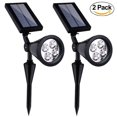 thumbnail image 1 of 2Pcs Outdoor Landscape Solar Spotlight Light, 4 Led Single Color Bright and Dark Sensor Solar Garden Lights for The Patio, Pathway,Lawn Garden Tree Waterproof Security Outdoor, White Light, 1 of 8