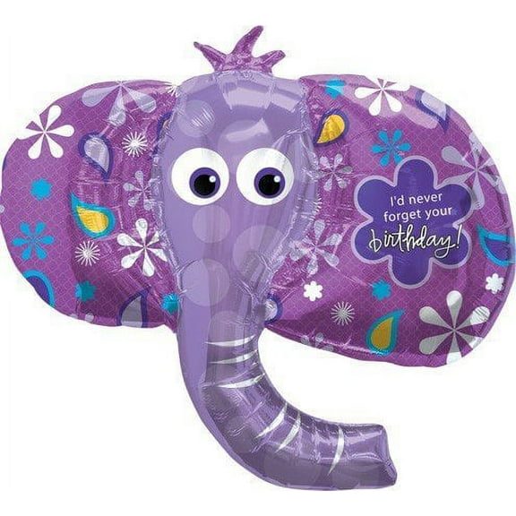 Birthday Elephant Helium Foil Balloon - 42 inch