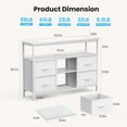 thumbnail image 5 of TV Stand with LED Lights and Power Outlet, Entertainment Center for 45 inch TV, 4 Drawer Fabric Dresser with Charging Station, Modern Gaming Console Table for Bedroom & Living Room, White, 5 of 6