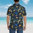 thumbnail image 4 of Fuzoiu Undersea Animals Print Hawaiian Shirt for Men, Summer Beach Casual Short Sleeve Button Down Shirts, Men’s Beach Summer Shirts with Pocket,Small, 4 of 7