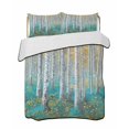 thumbnail image 2 of Quilts King Size, Teal Yellow Oil Painting Soft Comforter Bedding Set for Bed, Contemporary Abstract Art Lightweight Quilted Bedspread with Pillow Cover(2 Pieces) for All Season, 96x106 Inch, 2 of 6