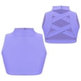 thumbnail image 6 of inhzoy Kids Girls Mock Neck Basic Crop Top Criss Cross Back Solid Color Jazz Latin Dance Sports Bra Lavender 8, 6 of 6