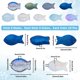 thumbnail image 2 of 1 caja de 90 piezas de cuentas de peces, cuentas de vidrio a granel, cuentas de animales marinos de verano, cuentas espaciadoras sueltas de doble cara, chapadas electrolíticamente en azul esmerilado., 2 of 9