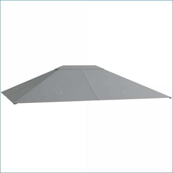Gazebo Replacement Canopy | 10'x13' Outdoor Patio Top | UV Resistant Vents Drain Holes | Top Only | Polyester | Light Gray