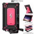 thumbnail image 5 of Allytechgroup Shockproof Case for Samsung Galaxy Tab A9+ Plus 11 Inch SM-X210 X216, Hybrid TPU PC Bumper Rugged Back Cover with Shoulder Strap Kickstand Kids Friendly Tablet Cover Shell, Blackrose, 5 of 8