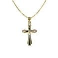 thumbnail image 1 of 14k Tri-tone Gold Fancy Cross Pendant and Cable Chain, 1 of 5