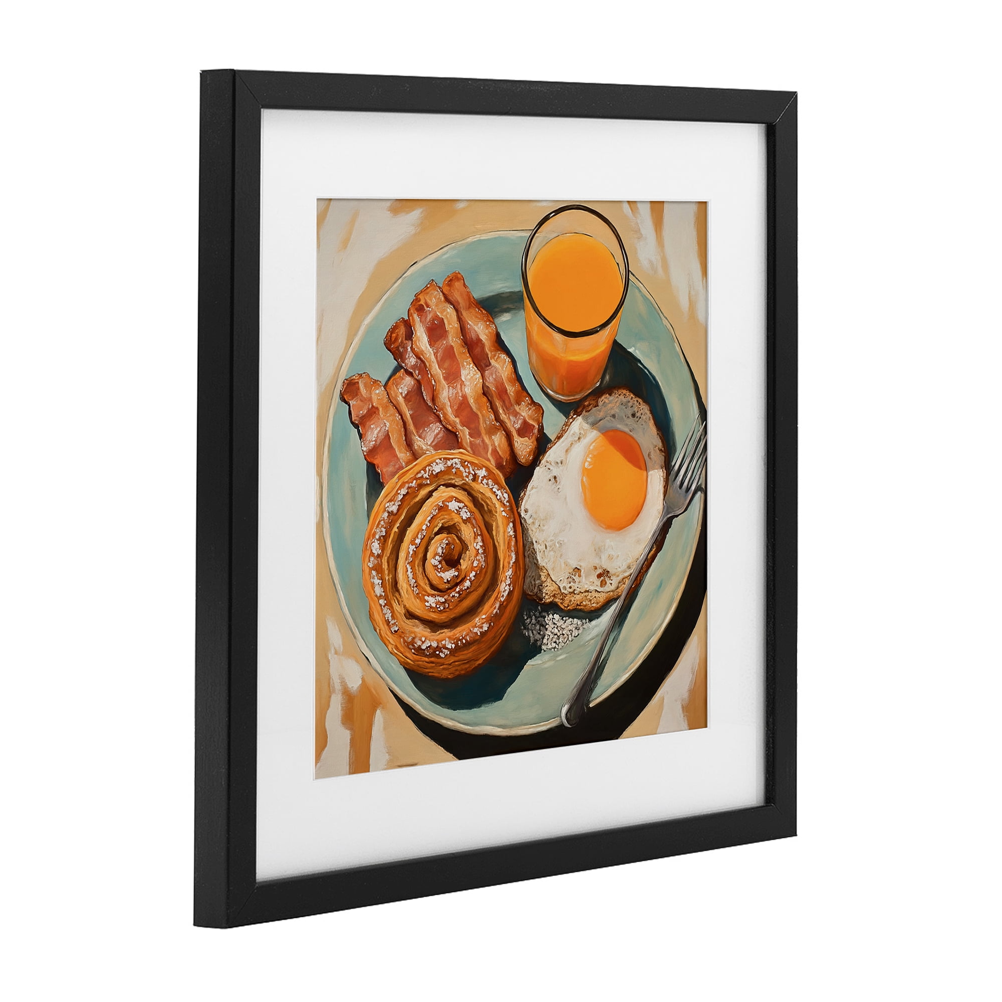 Stupell Industries Cinnamon Roll Breakfast Black Framed Print Under Glass, design by Tina LeCour