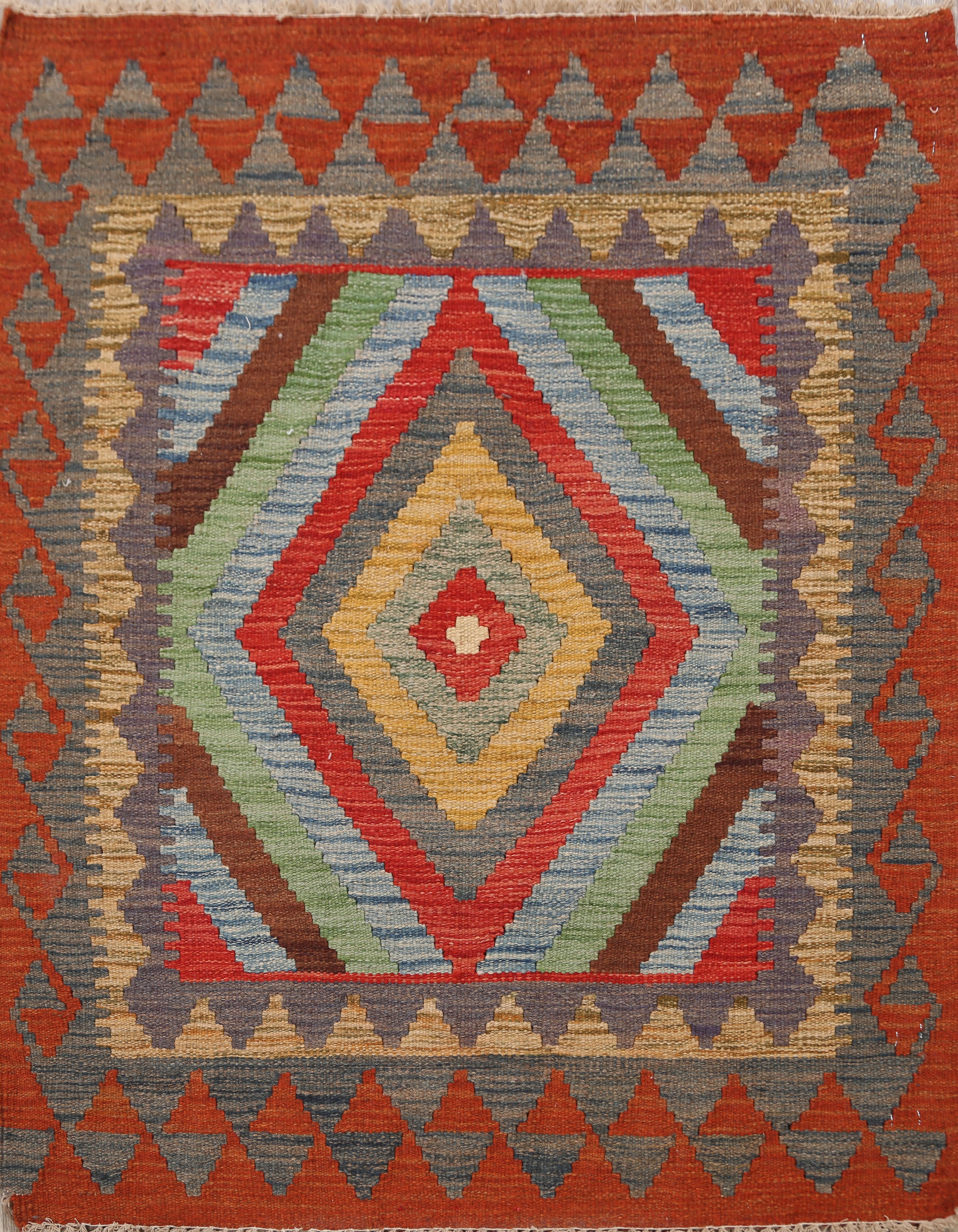 SouthWestern Kilim Oriental Area Rug HandWoven Wool Carpet 3x3 Square