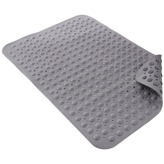 Extra Large Non-Slip Shower Mat – 35.4" x 23.6" TPE Bath Mat with Drain Holes & Suction Cups, Anti-Slip Safety Mat for Walk-In Showers, Elderly, Pregnant Women & Kids, Quick-Drying Design
