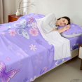 thumbnail image 4 of Manfei Floral Butterfly King Sheets 4pcs,Romantic Flowers Bedding,1 Flat Sheet,1 Fitted Sheet and 2 Pillowcases, 4 of 6