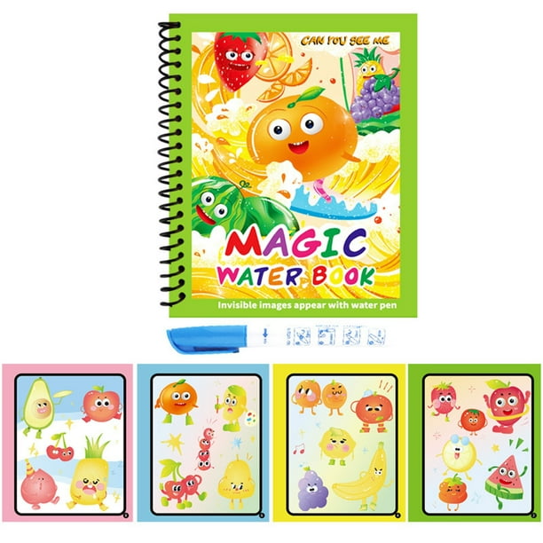 Libro de dibujos de agua para niños Libro de colorear de rompecabezas para jardín de infantes reutilizable Libro de dibujos de agua para bebés repetidos
