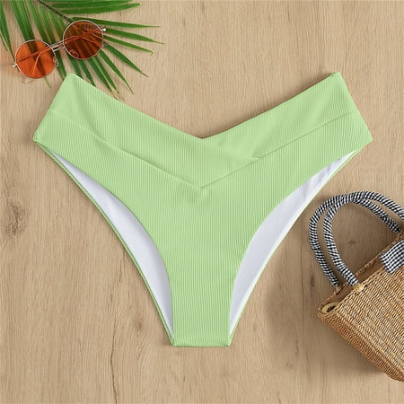 MSJUHEG Swimming Skirt Wrap Skirt Sarong Wraps for Women Women s V Cut High Waisted Swim Bottom Hipster Ribbed High Cut Bikini Swimsuit Bottom Beach Skirt Swim Dress Green XL