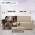 thumbnail image 5 of iCOVER One Piece High Stretch Couch Cover, Large Sofa Slipcover, fit seat with 60 to 80 inches, Machine Washable Spandex Jacquard Fabric, Non-Slip Furniture Protector (Sand), 5 of 5