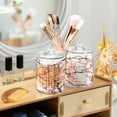 thumbnail image 6 of Clear Storage Jar 2.75x 4.13 Inches One Sizex2 Cotton Swabs Cans Translucent Plasticental Floss Cans Cotton Pads Cans Bathroom Canisters Pink Cherry Blossom, 6 of 7