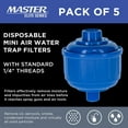 thumbnail image 3 of Master Elite Pack of 5 Disposable Mini Air Water Trap Filters with Standard 1/4" Threads - Effectively Removes Moisture Before it Reaches Spray Guns and Air Tools, 3 of 5