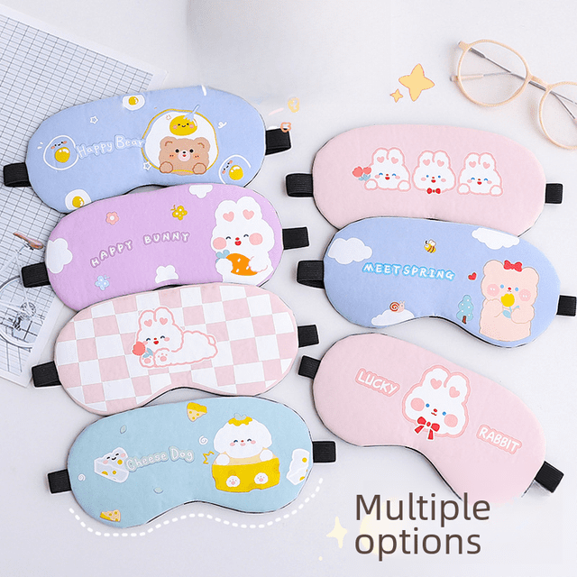 Dormir Dormir Lindo Sombreado Transpirable Mujeres Niños Dibujos Animados Estudiantes Hombres Hielo para Aliviar la Fatiga Ocular Protección Ocular