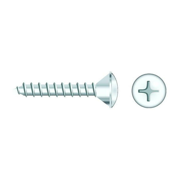 Seachoice 01769 Chrome Plated SS Phillips Tapping Screw - Oval Head, #8 x 1"