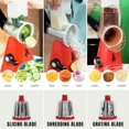 thumbnail image 5 of Rotary Cheese Graters, Vegetable Slicer | Parmesan Cheese Grater Rotary Handheld Cabbage Shredder |Cheese Shredder with 3 Interchangeable Blades & Suction Base, Rapeuse Fromage, AS SEEN ON TV, 5 of 5