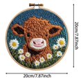 thumbnail image 2 of Complete Punch Needle Embroidery Kit For Beginners Create Adorable Floral Cow Art On Hoop Frame With Easy Instructions And Tools, 2 of 6