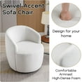 thumbnail image 5 of Swivel Barrel Chair with Teddy Fabric, Swivel Accent Chair, Comfy Sherpa Round Accent Chair, Swivel Club Armchair for Nursery Living Room Bedroom (Ivory), 5 of 6