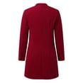 thumbnail image 5 of DHFJKG Trench Coat For Women Long Sleeve One-Button Down Mediun Length Suit Jacket Solid Color Work Office Formal Wear Soft Outerwear, 5 of 9